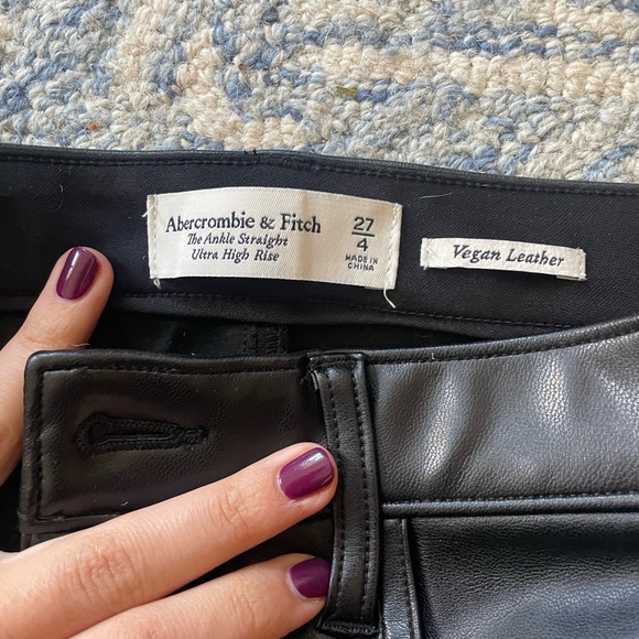 A&F Vegan Leather Ankle Straight Pant - Picture 11 of 12